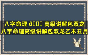 八字命理 🐞 高级讲解包双龙「八字命理高级讲解包双龙乙木丑月取用神 🐅 」